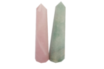 Rose quartz and green aventurine wand obelisk tower