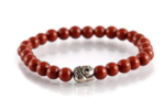 red jasper buddha beaded charm bracelet