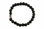 lava buddha beaded round charm bracelet