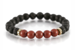 lava with red jasper charm bracelet
