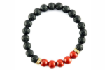 lava with red jasper charm bracelet