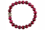 pink tiger eye buddha beaded charm bracelet
