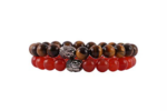 tiger eye and carnelian charm bracelet