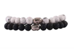 howlite and lava charm bracelet