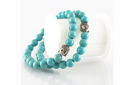 turquoise buddha beaded charm bracelet