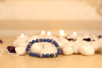 natural healing gemstone lapis lazuli with connector charm bracelet