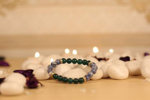 healing gemstone jade and sodalite with connector charm bracelet