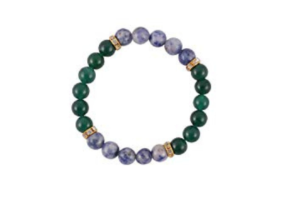 healing gemstone jade and sodalite with connector charm bracelet