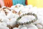 healing gemstone buddha beaded labradorite chakra stretch bracelet