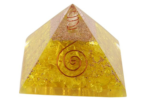 yellow clear crystal orgone pyramid