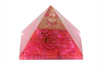Energy generator pink clear crystal orgone pyramid