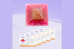 Energy generator pink clear crystal orgone pyramid