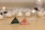 reiki energized rose and green orgone pyramid