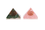 reiki energized rose and green orgone pyramid