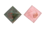 reiki energized rose and green orgone pyramid