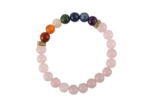 seven chakra Rose quartz bracelet