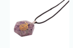 Reiki rainbow hexagon Amethyst pendant