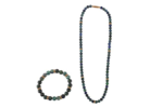 gemstone azuite charm bracelet and necklace