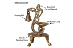 brass peacock diya oil lamp with bell