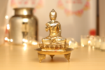 Golden brass buddha statue