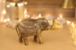 Golden brass elephant statue