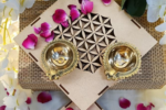 brass embossed handicraft puja designer diya