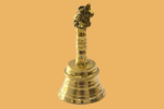 brass handicraft nandi and om embossed hand bell