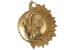 Brass sun and mooon half face wall hanging