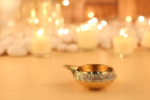 brass handicraft embossed puja diya