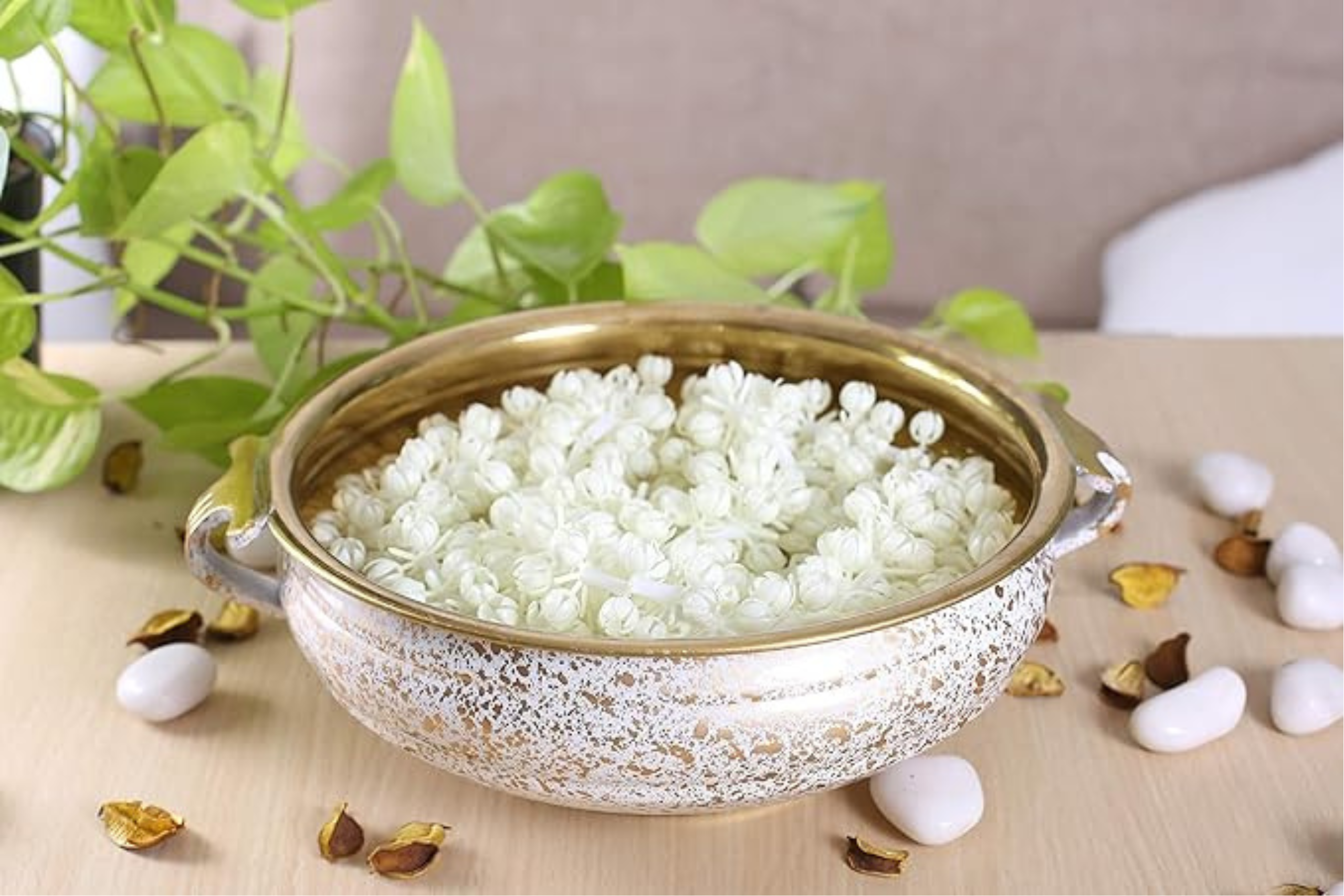 aatm (74) brass designer marble urli handcrafted