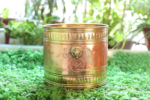 brass and copper handicraft planter with lacquer