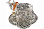 handicraft metal kamdhenu cow and calf statue