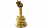 brass handicraft nandi and om embossed hand bell