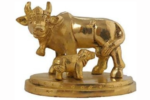 brass kamdhenu cow and calf statue