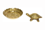 brass handicraft tortoise with plate