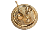 brass plate with bell and diya set
