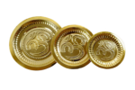 Om designed embossed brass puja plate