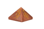 Red Quartz Gemstone 4 Sided Reiki Symbol Pyramid