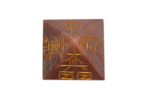 Red Quartz Gemstone 4 Sided Reiki Symbol Pyramid