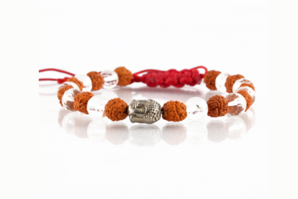 Rudraksha Seed with Sphatik Bead Buddha Charm Bracelet