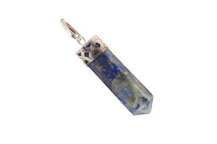 Aatm Natural Chakra Healing Sodalite Gemstone Charm Pointed Pencil Pendant Stone for Self Esteem