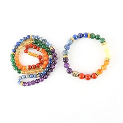 Aatm Seven Chakra Necklace with Free Natual Healing Gemstone Seven Chakra Buddha Beaded Charm Bracelet For Healing and Meditation