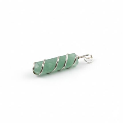 Aatm Green Aventurine Pendant – Wired Pointed Pencil Charm Necklace for Luck & Abundance | Heart Chakra Healing Crystal | Reiki Gemstone Jewelry for Meditation