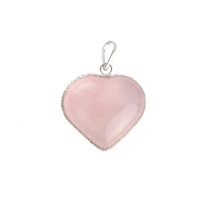 Aatm Natural Rose Quartz Gemstone Heart Pendant – Love & Compassion Stone for Heart Chakra Healing, Meditation, Unconditional Love | Perfect Valentine Gift