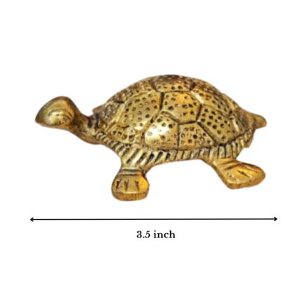 Aatm Vastu Feng Shui Pure Brass Tortoise (3.5 Inch, 40g) for Good Luck, Career Growth & Prosperity | Brass Turtle Kachua Figurine for Home Decor, Office Desk & Pooja Room | Ideal Gift Item