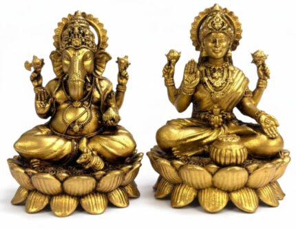 Aatm Brass Handicraft God Laxmi Ganesh Murti | For Diwali, Reguar Pooja & Auspicious occasion | 7.5 cm Height, 190g In Weight