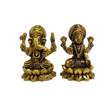 Aatm Brass Handi Craft Laxmi Ganesh Murti | For Diwali, Home Pooja,Religious Pooja | 5.5 cm Height, 210 g