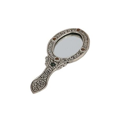 Aatm Brass Handicraft Hand Mirror Best for Home & Office Decoration & Gift Purpose Handicraft (5.2 Inch)