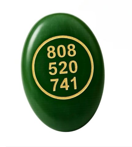 Aatm Green Zibu Symbols Crystal Coin | 808-520-741 Energy Code Feng Shui Coin | Wealth, & Prosperity Manifestation Stone | Lucky Reiki Pocket Stone for Attracting Money & Positive Energy