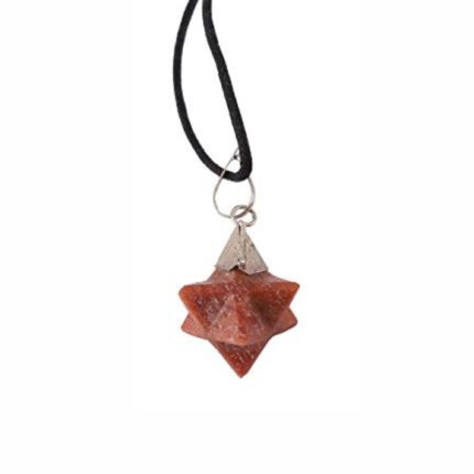 Aatm Red Jasper Merkaba Pendulum | Grounding Stone | Root Chakra Healing | Reiki Dowsing Crystal for Energy Balancing, Meditation & Wellness